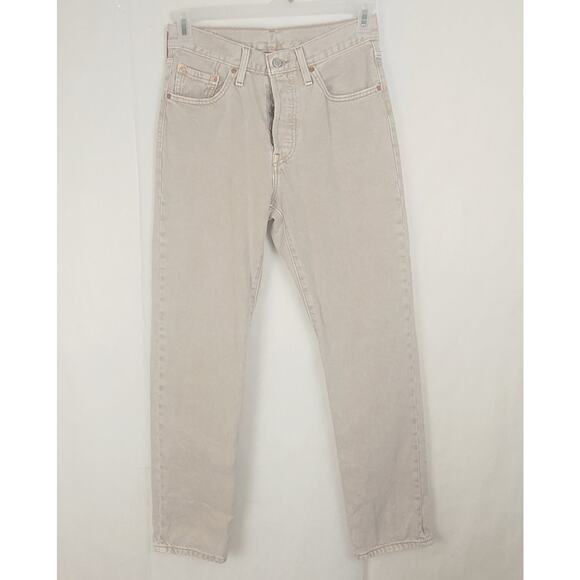 Levi's 501 premium All Beige jeans Size 28/30 Classic Retro Clean - Picture 3 of 13